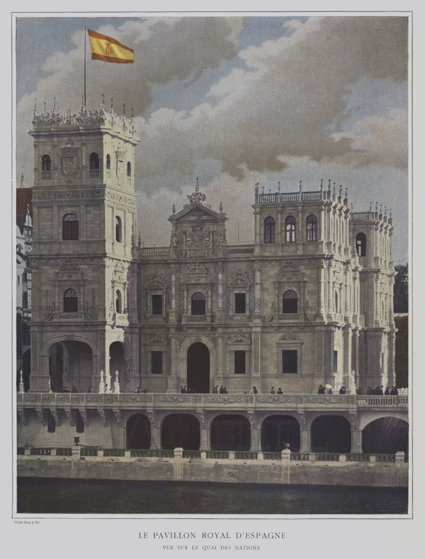 O pavilhão espanhol na Exposição Universelle 1900, Paris (foto a cores) de French Photographer
