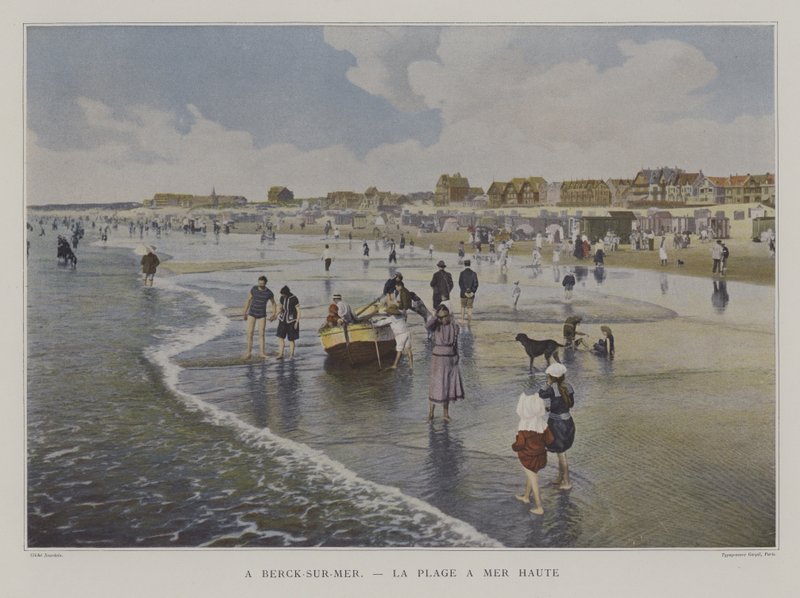 A praia na maré cheia, Berck-sur-Mer, França (foto a cores) de French Photographer