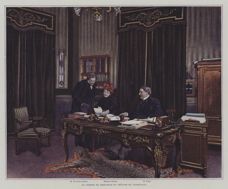 O escritório do diretor do Theatre du Vaudeville, Paris (foto colorida) de French Photographer