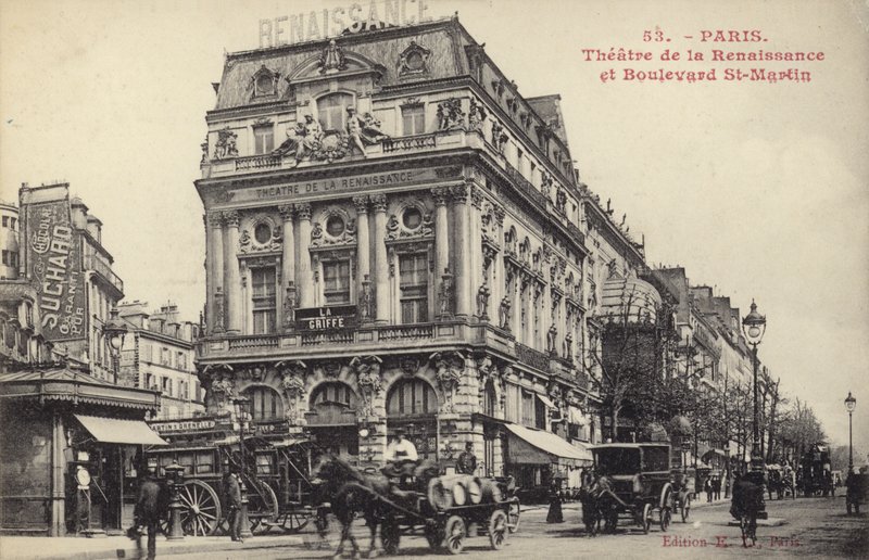 Teatro do Renascimento e Boulevard St Martin, Paris de French Photographer