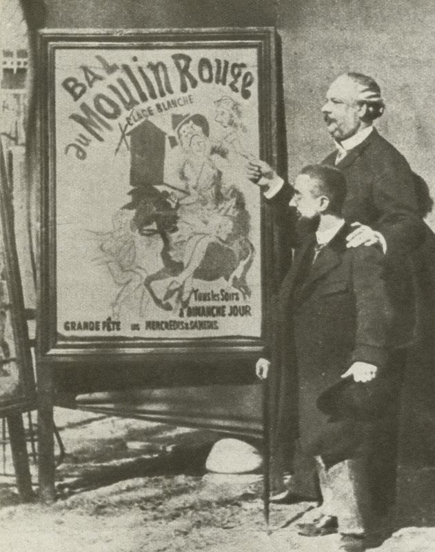 Toulouse-Lautrec com um diretor do Moulin Rouge, Paris (foto a p/b) de French Photographer