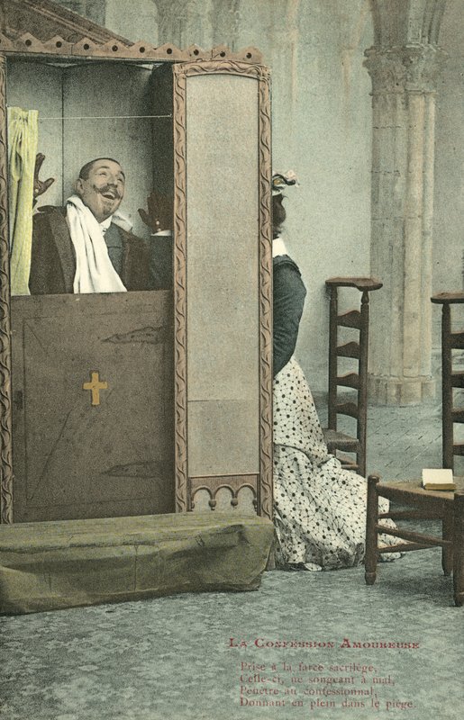 Mulher e sua confessora (foto a cores) de French Photographer