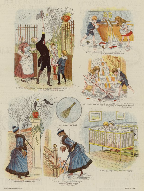Um dia de infortúnios (litografia a cores) de French School