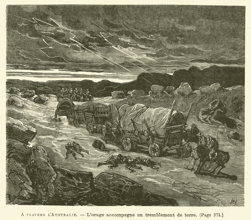 Através da Austrália (gravura) de French School