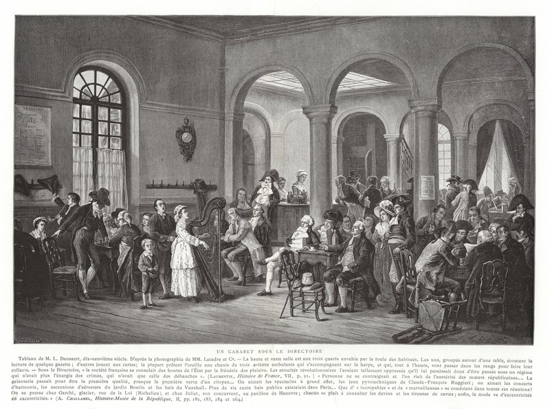 Um cabaret sob o Diretório, Revolução Francesa, 1795-1799 de French School