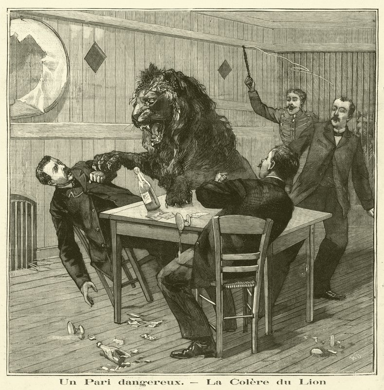 Uma aposta perigosa (gravura) de French School