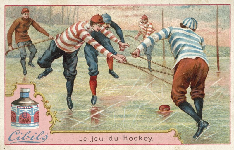 Um jogo de hockey de French School