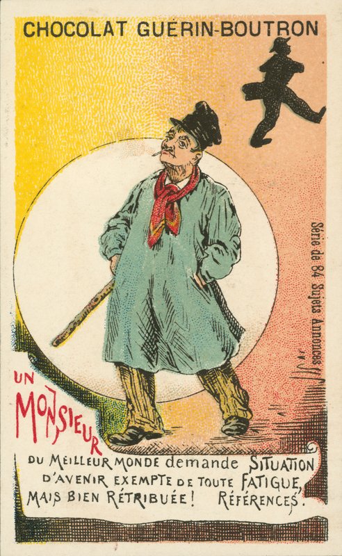 Um cavalheiro que procura um emprego fácil e bem pago (litho) de French School