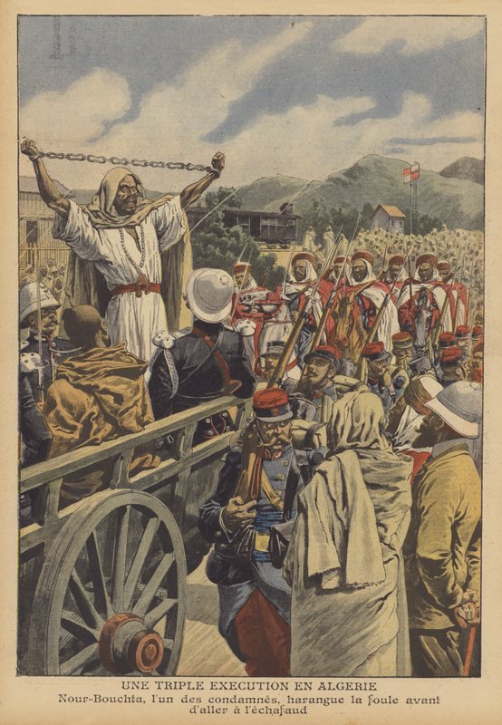 Uma tripla execução na Argélia (cor litho) de French School