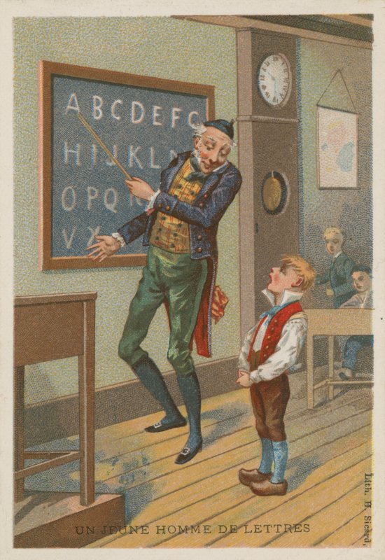 Um jovem de letras de French School