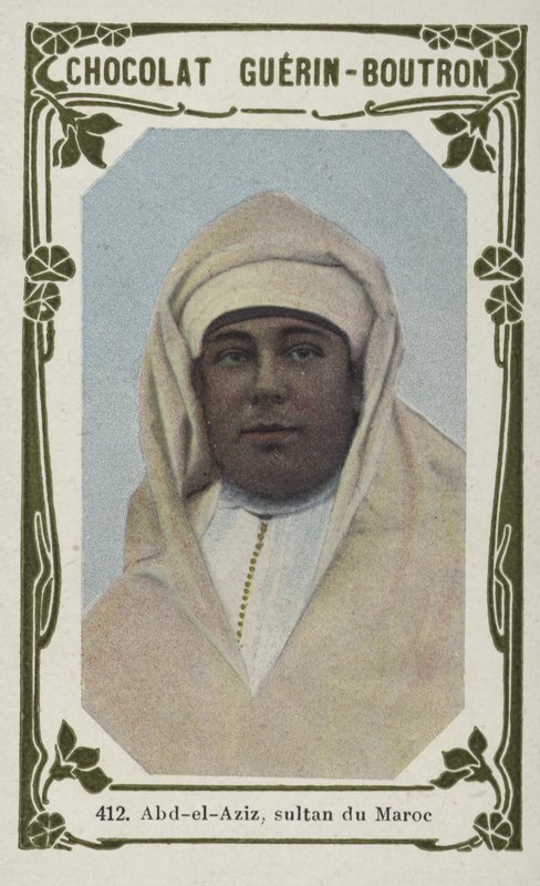 Abd-el-Aziz, sultão do Maroc (foto colorida) de French School