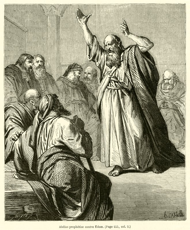 Abdias profetizar contre Edom (gravura) de French School