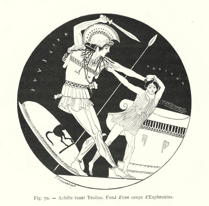 Aquiles matando Troilus (litho) de French School