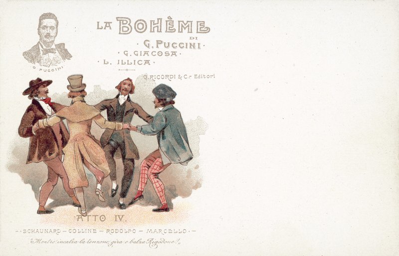 Quarto Acto, La Boheme (cor litho) de French School