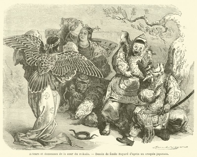 Atores e dançarinos da corte de Mikado (gravura) de French School