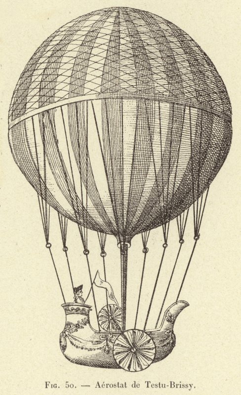 Aerostat de Testu-Brissy (gravura) de French School