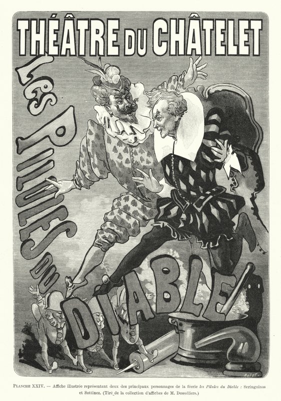 Cartaz ilustrado mostrando dois dos principais personagens do conto de fadas Devil