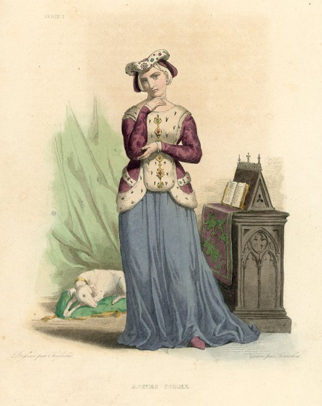 Agnes Sorel (gravura colorida) de French School