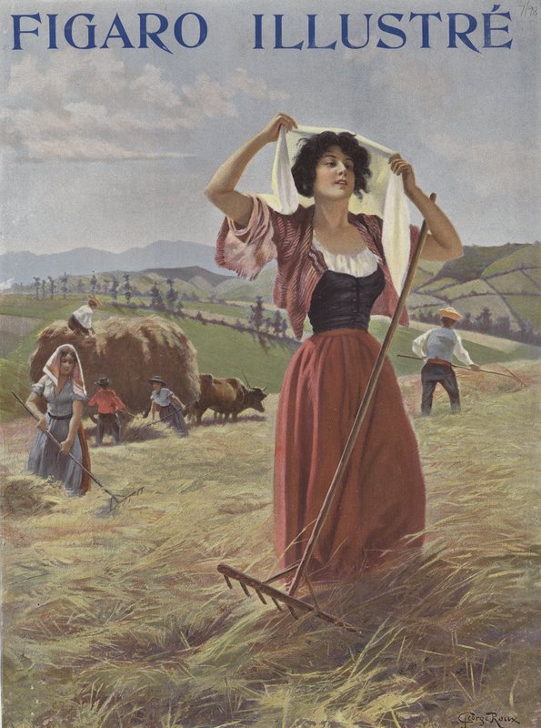 Trabalhadores agrícolas em um campo de French School
