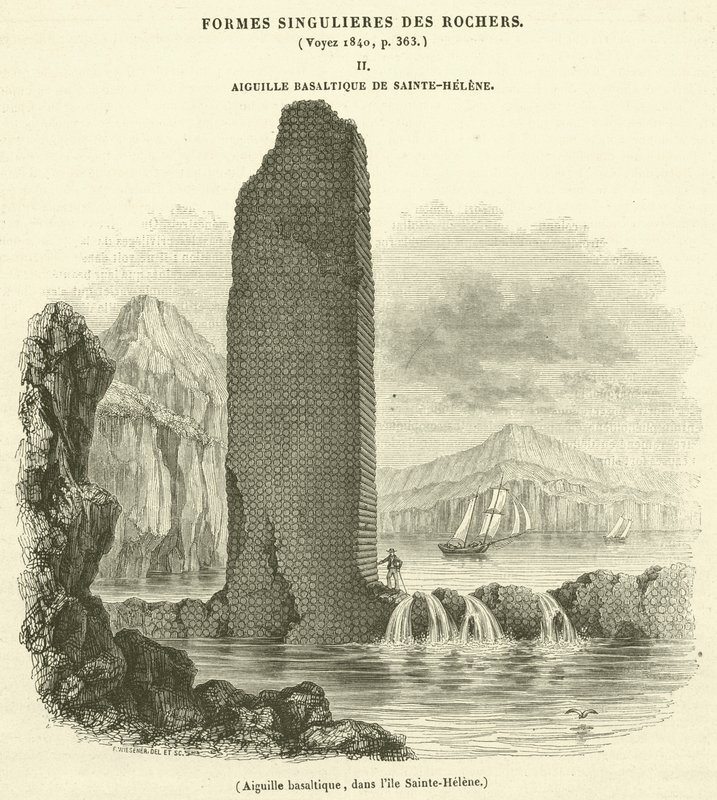Agulha basáltica na ilha de Sainte-Helene (gravura) de French School