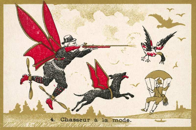Caçador aerotransportado (chromolitho) de French School