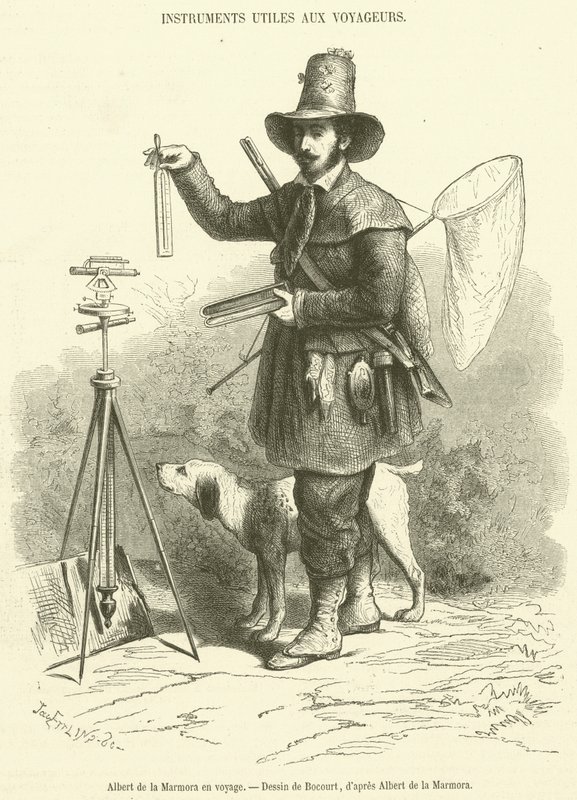 Albert de la Marmora em viagem (gravura) de French School