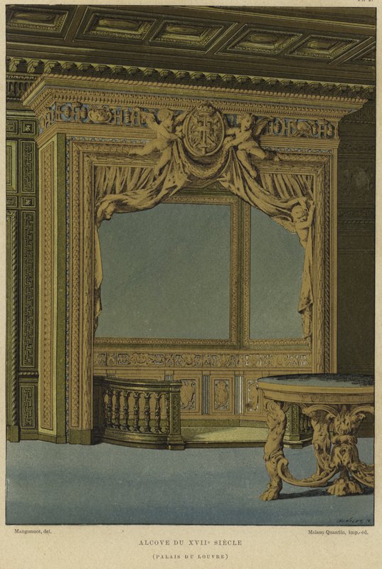 Alcova, Palais du Louvre, Paris, Século 17 de French School