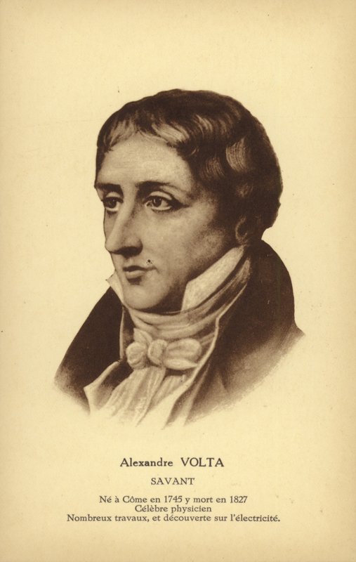 Alessandro Volta (1745-1827), físico italiano (litografia) de French School