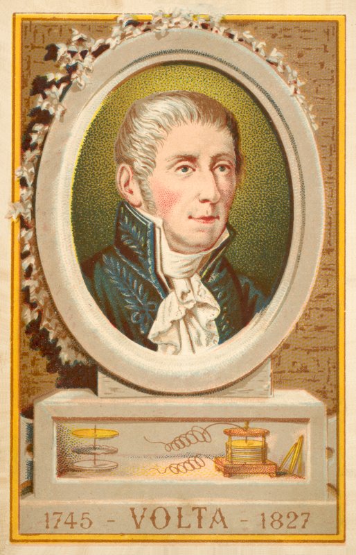 Alessandro Volta, físico italiano (chromolitho) de French School