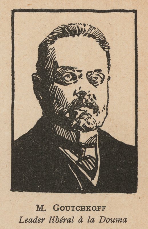 Alexander Guchkov, político octobrista russo e presidente da Duma (litografia) de French School