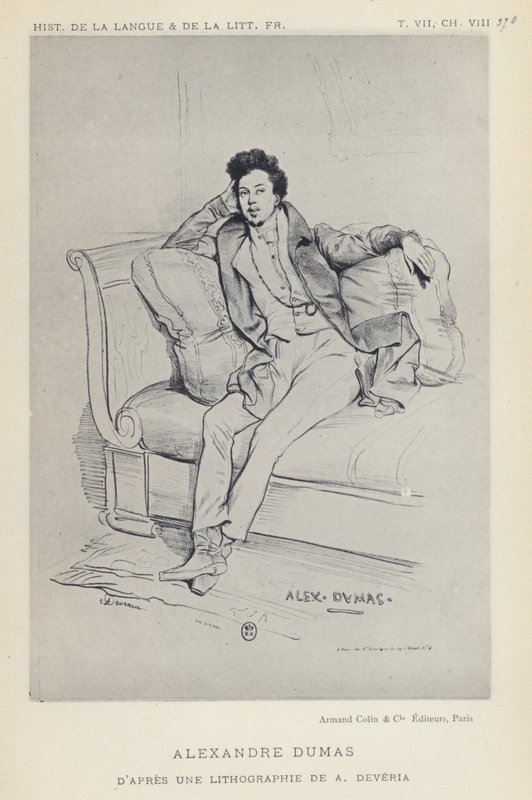 Alexandre Dumas (litho) de French School