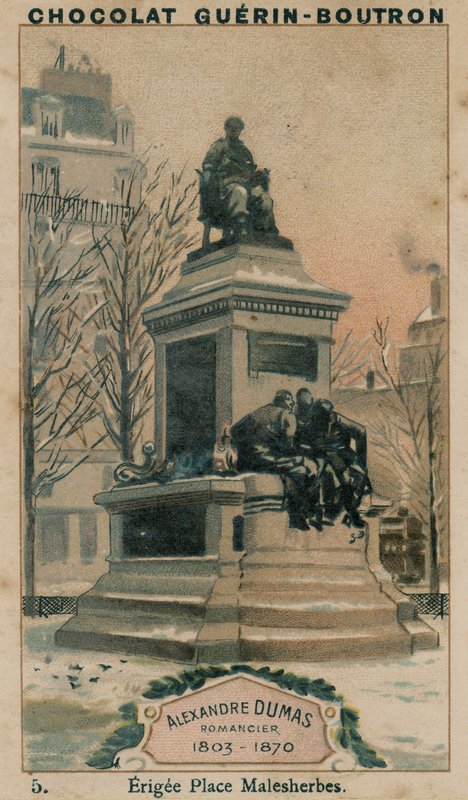 Alexandre Dumas, romancista, 1803-1870, Erigee Place Malesherbes de French School