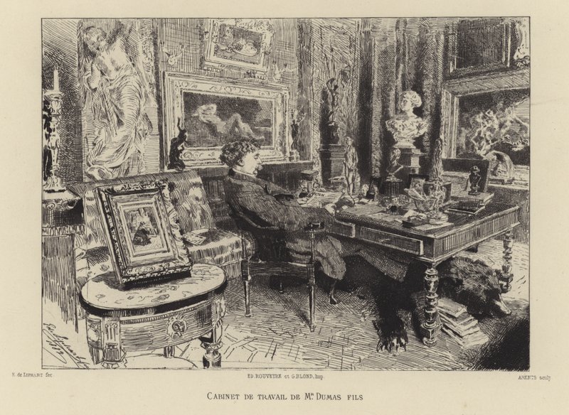 Alexandre Dumas, o Jovem, em seu estudo de French School