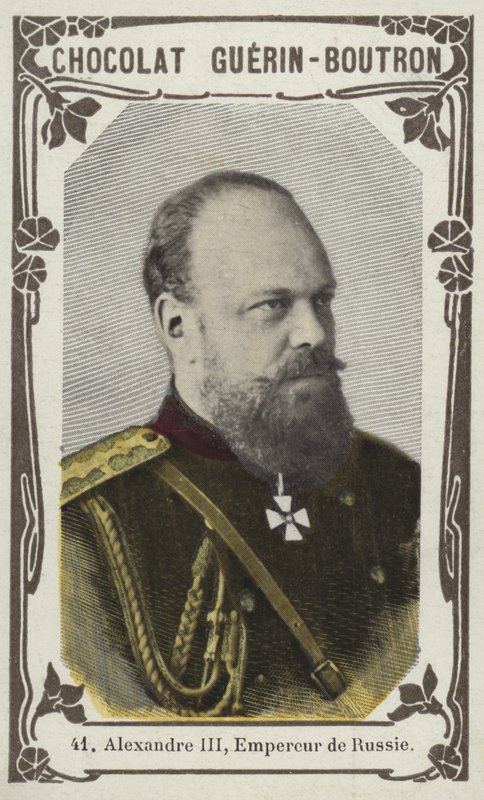 Alexandre III, imperador da Rússia (foto colorida) de French School