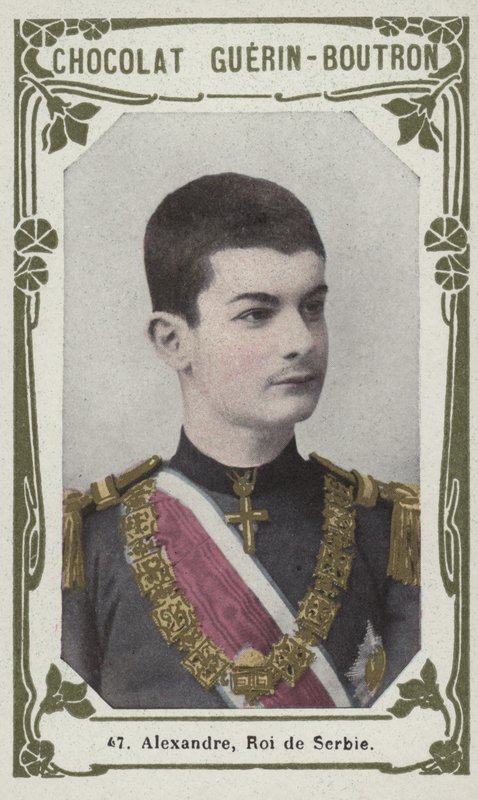 Alexandre, rei da Sérvia (foto colorida) de French School