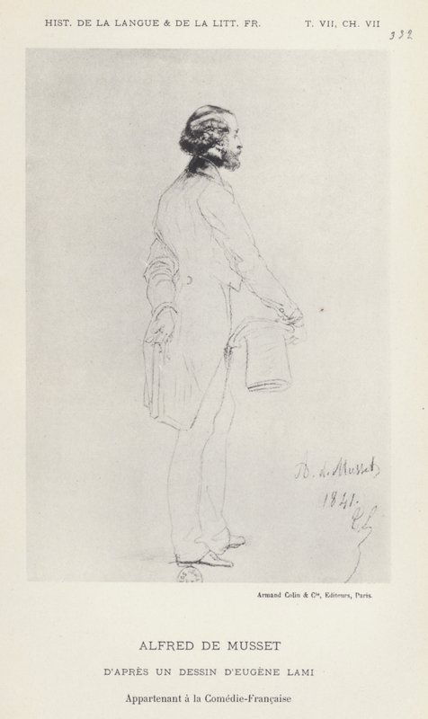 Alfred De Musset (litografia) de French School