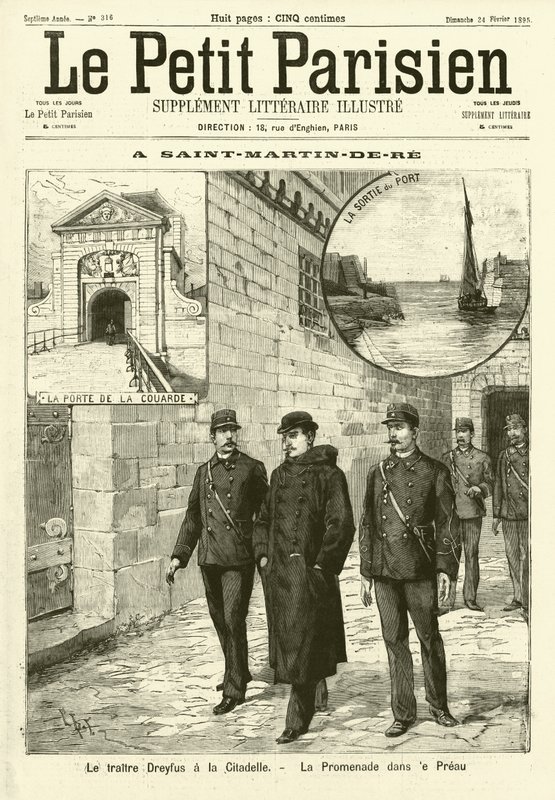 Alfred Dreyfus na prisão de Saint-Martin-de-Re, França (gravura) de French School