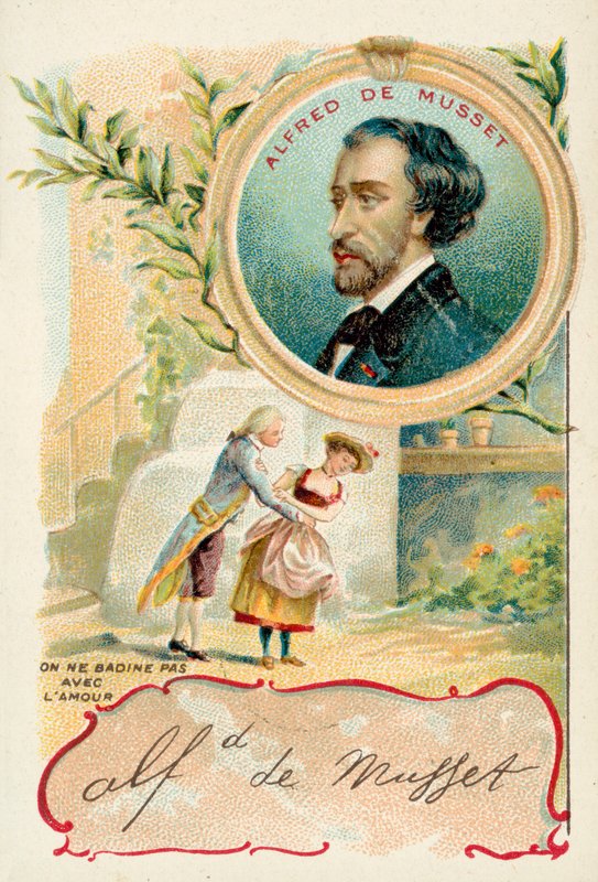 Alfred de Musset, dramaturgo francês, romancista e poeta (chromolitho) de French School