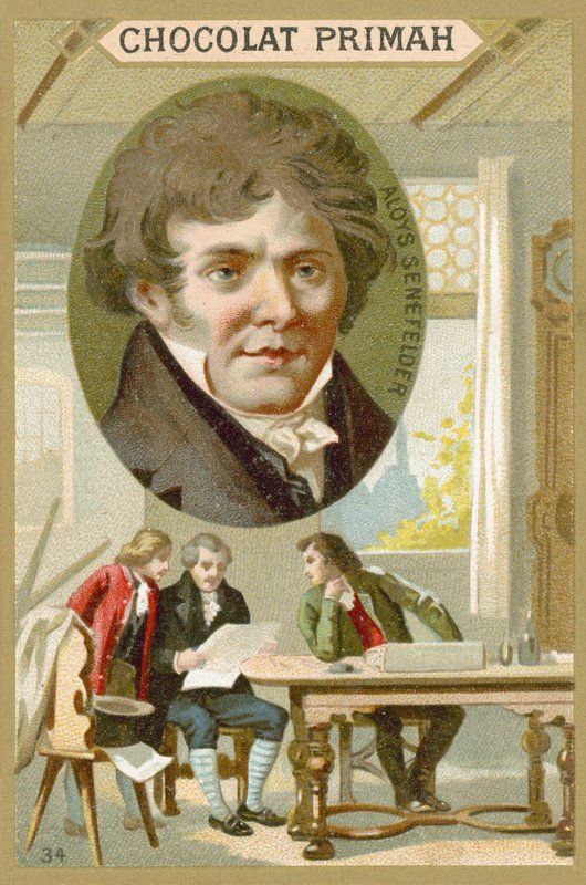 Alois Senefelder, dramaturgo alemão, ator e inventor da litografia de French School