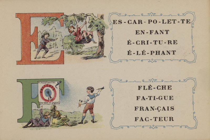 Alfabeto de Fosfatinas Falieres (cor litho) de French School