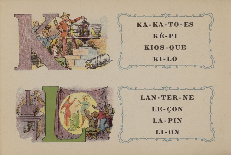 Alfabeto de Fosfatinas Falieres (cor litho) de French School