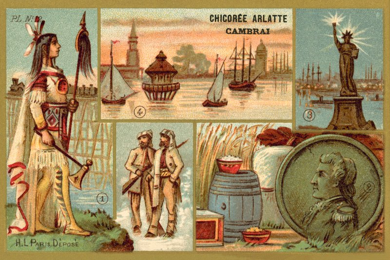 América (chromolitho) de French School