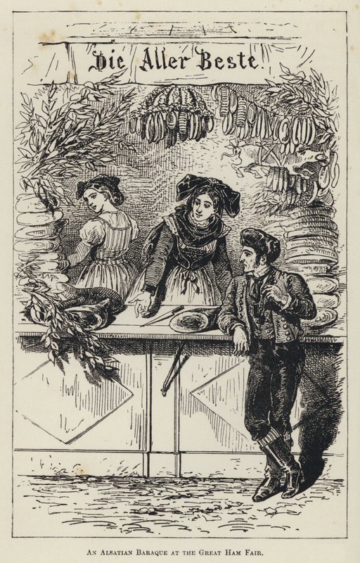 Baraque alsaciano na grande feira do presunto (gravura) de French School