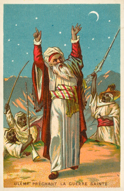 Um ulama pregando a Jihad (chromolitho) de French School