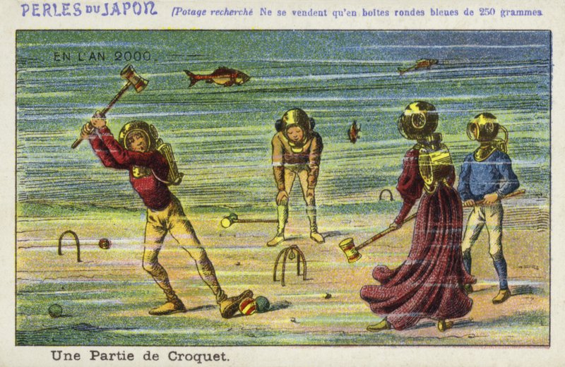 Um jogo subaquático de croquet no ano 2000 de French School