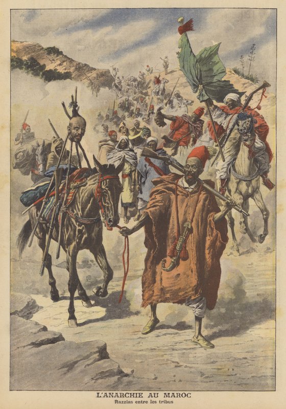 Anarquia em Marrocos (cor litho) de French School