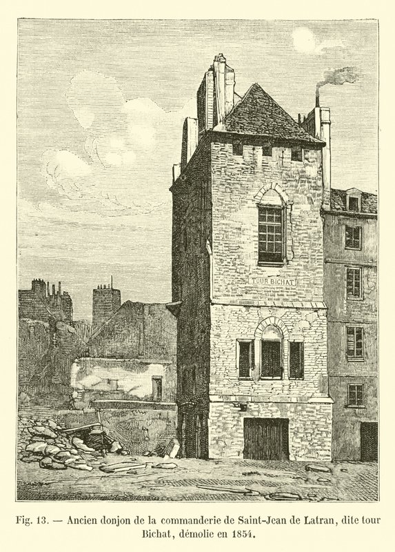 Antiga masmorra do comando de São João de Latrão, chamada Torre Bichat, demolida em 1854 de French School