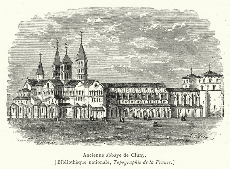 Antigo mosteiro de Cluny (gravura) de French School