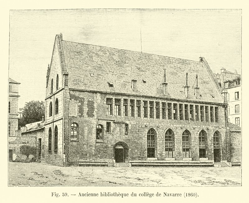 Antiga biblioteca da faculdade de Navarra, 1860 de French School