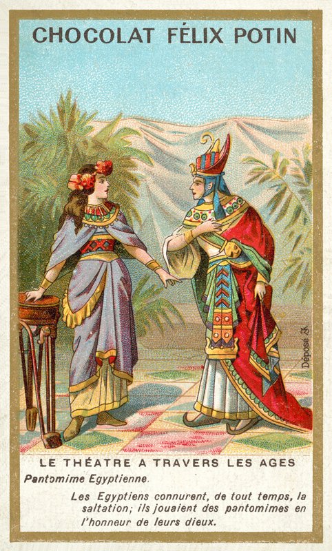 Antigo pantomima egípcia (cromolitho) de French School